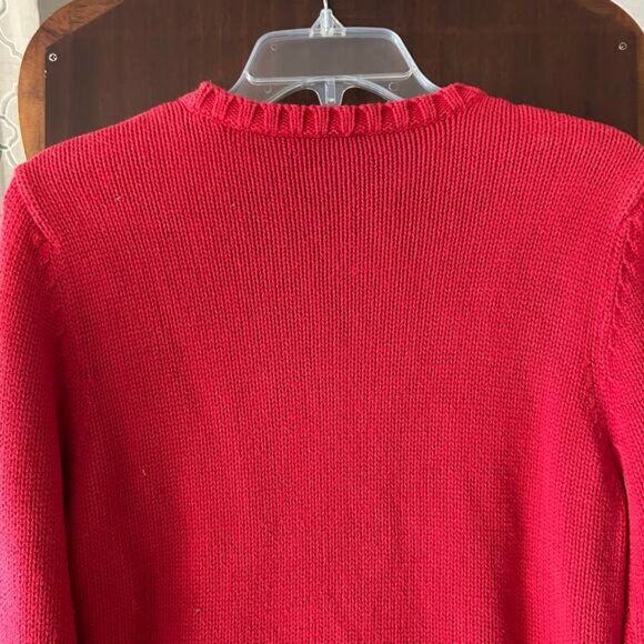 Vintage Polo Jeans Co Ralph Lauren Knit Sweater American Flag red Size Small - Picture 6 of 8